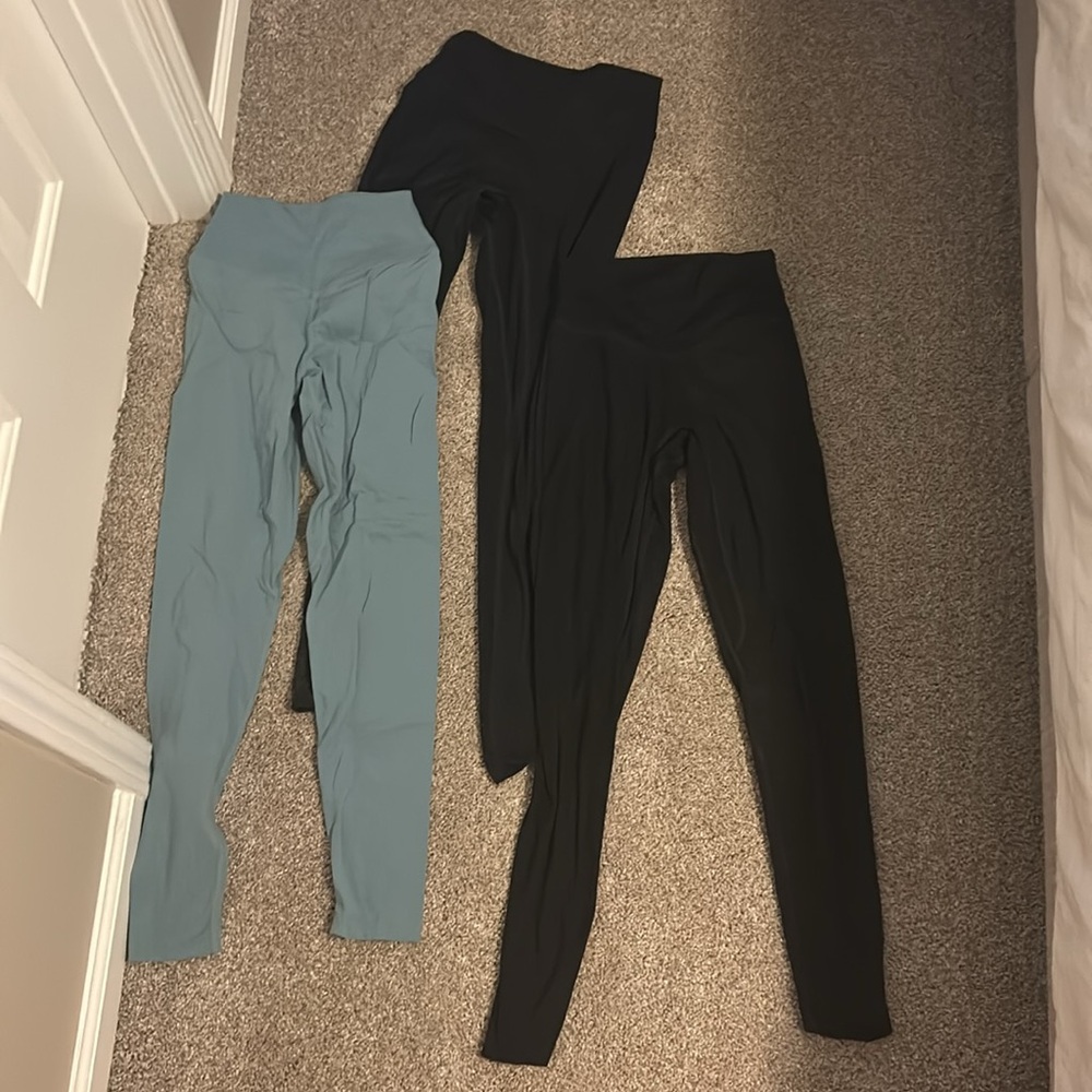 Balance Athletica Women's High-Waisted  2 pairs black and 1 Ocean XS leggings